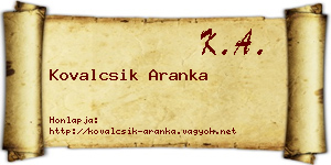 Kovalcsik Aranka névjegykártya